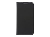 Puzdro s klopou pre mobilný telefón - recycled vegan leather - čierna - pre Samsung Galaxy A12