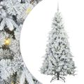 vidaXL Umelý Sklápací Vianočný Stromček Biela 180 cm PE a PVC