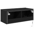 vidaXL TV nástenná skriňa 80 x 35 x 31 cm Čierny dub Kompozitné drevo