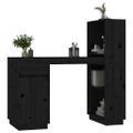 vidaXL Stolík čierny 110x53x117 cm masívne borovicové drevo