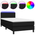 vidaXL Posteľ boxsping s matracom a LED čierna 80x200 cm látka