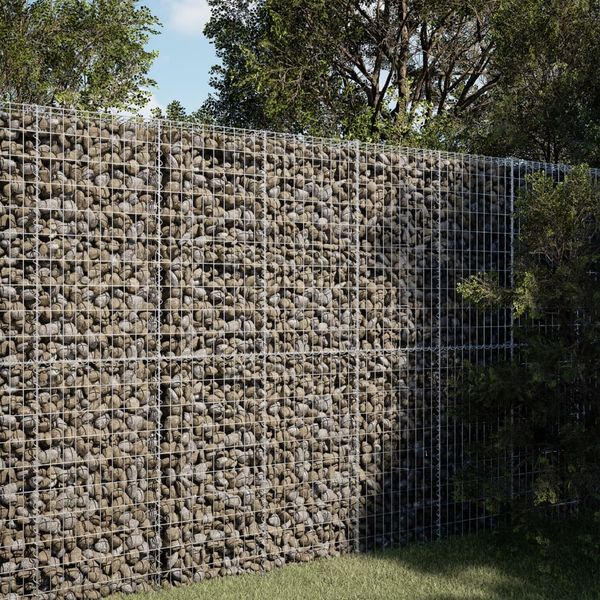 vidaXL Gabiónový kôš s krytom 100x50x200 cm pozinkované železo