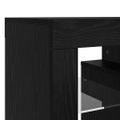 vidaXL TV skrinka s LED svetlami, čierny dub 140x36,5x40 cm, umelé drevo