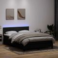 vidaXL Posteľný rám boxspring s matracom a LED čierny 160x210 cm zamat