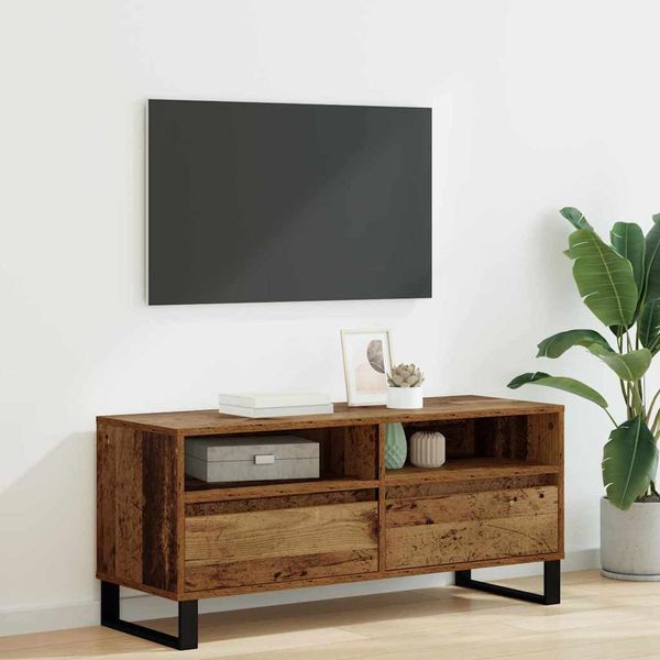 vidaXL TV skrinka so zásuvkou Staré drevo 100 x 34,5 x 44,5 cm