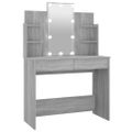 vidaXL Toaletný stolík s LED sivý dub sonoma 96x40x142 cm