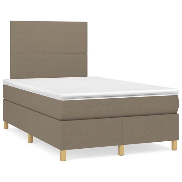 vidaXL Boxspring posteľ s matracom a LED sivohnedá 120x190 cm látka