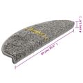 vidaXL Schodové rohože 10 ks 65x21x4 cm sivé, polkruhové, veľké