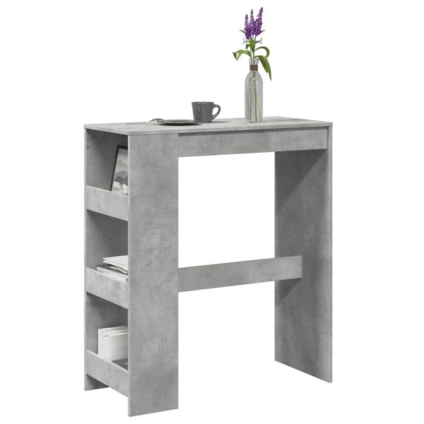 vidaXL Barový stôl s policami betónový 90x40x103,5 cm kompozitné drevo