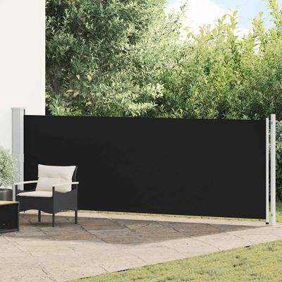 vidaXL Zaťahovacia bočná markíza na terasu 140x600 cm, čierna