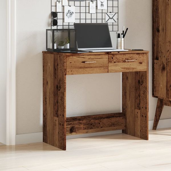 vidaXL Písací stôl staré drevo 80x40x75 cm kompozitné drevo