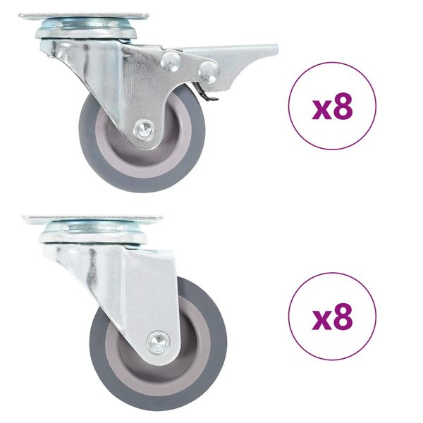 vidaXL Otočné kolieska 16 ks, 50 mm