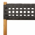 vidaXL Skladacie stoličky 8 ks, čierny polyratan a masívne drevo
