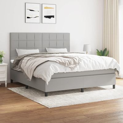 vidaXL Boxspring posteľ s matracom svetlosivá 100x200 cm látka
