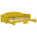 vidaXL Denná posteľ s rozkladacou posteľou žltá 80x200 cm zamat