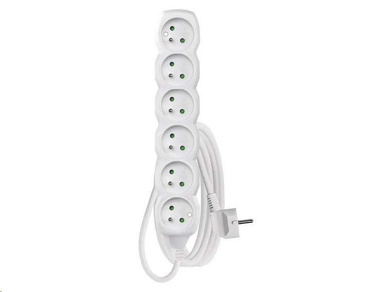 Prodlužovací kabel EMOS P0612 / 2 m / 6 zásuvek / bílý / PVC / 1 mm2