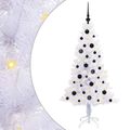 vidaXL Umelý vianočný stromček s 150 LED-i Biela 150 cm PVC a oceľ