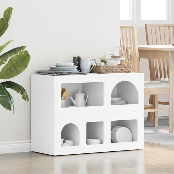 vidaXL Servírovacia skriňa ELST Biela 80,5 x 35 x 59 cm