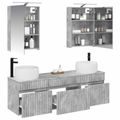 vidaXL Set kabinetov do kúpeľne 5 pcs Betónovo sivá 50 x 14,5 x 70 cm