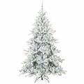 vidaXL Umelý Sklápací Vianočný Stromček Biela 240 cm PVC a oceľ