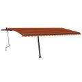 vidaXL Samostatne stojaca ručná markíza 500x300 cm oranžovo-hnedá