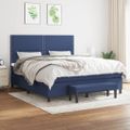 vidaXL Posteľný rám boxspring s matracom modrý 160x200 cm látka