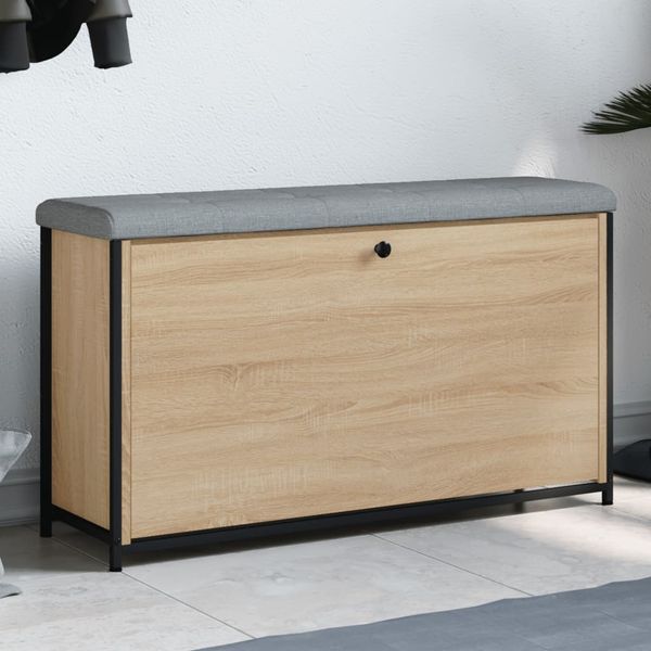 vidaXL Lavička na topánky s vyklápacou zásuvkou dub sonoma 102x32x56cm