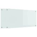 vidaXL Kuchynský obklad 2 ks Biela 100 x 50 cm tvrdené sklo