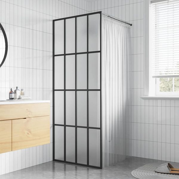 vidaXL Sprchová zástena walk-in, matné tvrdené sklo 90x195 cm
