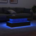 vidaXL Konferenčný stolík s LED svetlami, čierny dub 90x50x40 cm