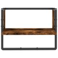 vidaXL Nástenná polica s tyčou dymový dub 40x25x30 cm