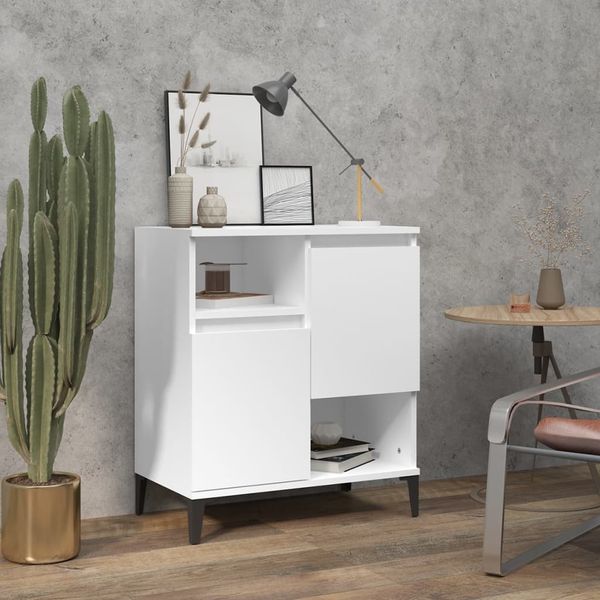 vidaXL Komoda biela 60x35x70 cm spracované drevo