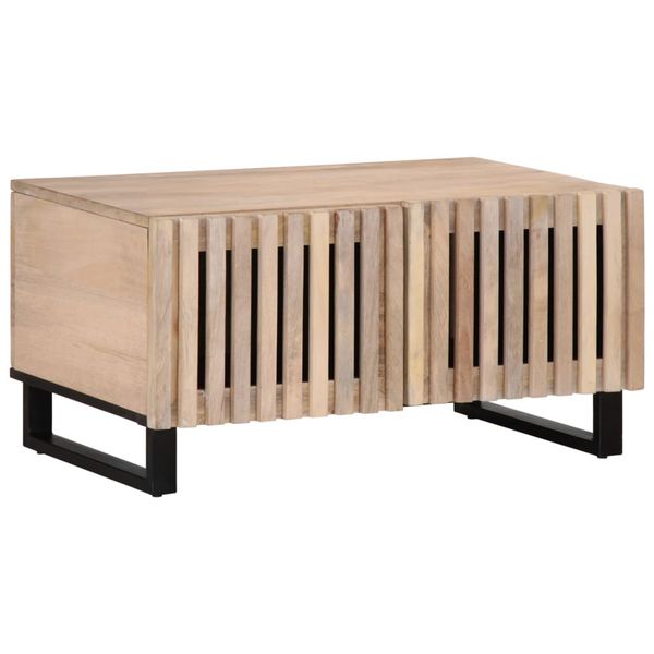 vidaXL Konferenčný stolík, biely 80x51x40 cm, mangový masív