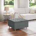 vidaXL Ottoman s Úložným Priestorom Tmavo šedá 80 x 80 x 45 cm látka