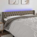vidaXL Čelo postele s LED sivohnedé 183x16x78/88 cm látka