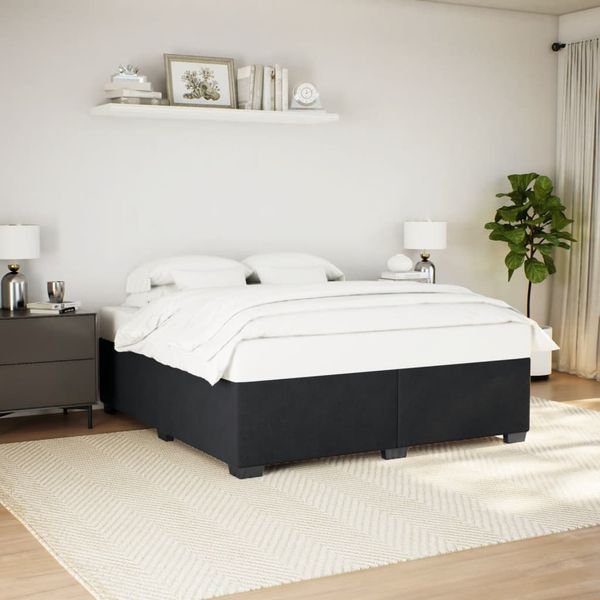 vidaXL Posteľ bez matraca čierny 200x200 cm zamat