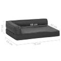 vidaXL Ergonomický matrac pre psa 75x53 cm ľanový vzhľad flís tmavošedý