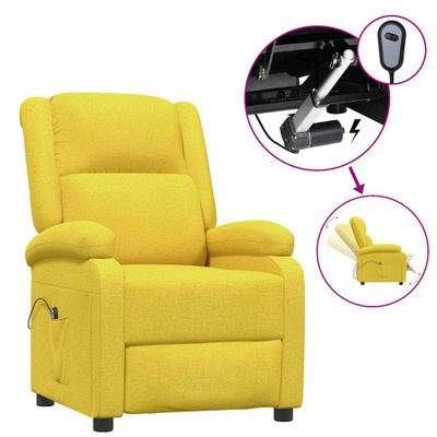 vidaXL Elektrické sklápacie kreslo, žlté, látka