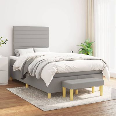 vidaXL Boxspring posteľ s matracom bledosivá 120x200 cm látka