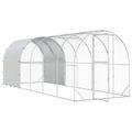 vidaXL Kurník pre kurčatá Strieborná 600 x 200 x 200 cm