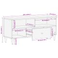 vidaXL TV skrinka 100x33x46 cm, mangový masív