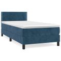 vidaXL Posteľný rám boxsping s matracom tmavomodrý 80x200 cm zamat