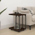 vidaXL Bočný stolík s kolieskami dymový dub 50x35x55,5 cm sprac. drevo