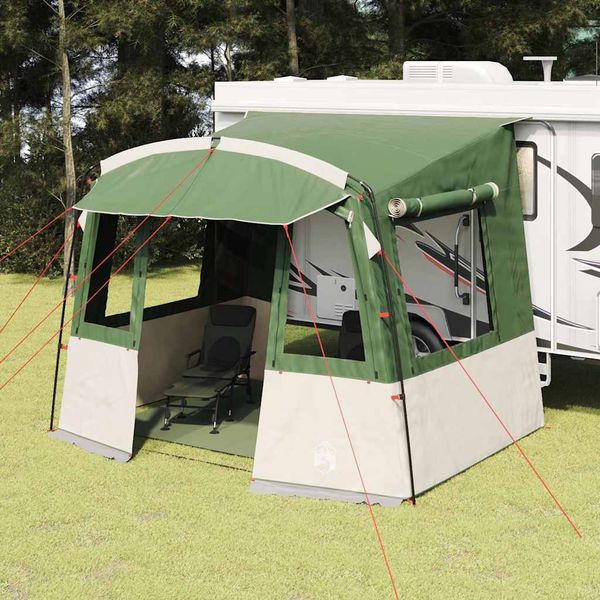 vidaXL Stan na zadné dvere pre karavan osoba 352 x 250 x 240 cm Zelená