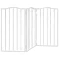 vidaXL Brána pre psa skladacia 3 panely biela 150 cm topoľové drevo