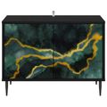 vidaXL TV skrinka WIJHE 69 x 33 x 50,5 cm Čierny dub Kompozitné drevo