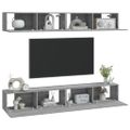 vidaXL Nástenné TV skrinky 4 ks sivý dub sonoma 100x30x30 cm