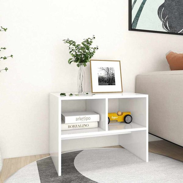 vidaXL Príručný stolík biely 60x40x45 cm drevotrieska