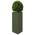 vidaXL Záhradné kvetináče 2 ks olivové trojuholník 40x34,5x75 cm oceľ