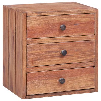 vidaXL Nočný stolík s 3 zásuvkami 35x25x35 cm, mahagónový masív